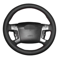 car steering wheel cover anti slip black genuine leather for ford mondeo 2007 2008 2010 2011 car accessories