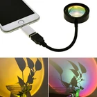 Лампа с проекцией заката, USB, светодиодная лампа для декора, с адаптером для мобильного телефона, для TikTok