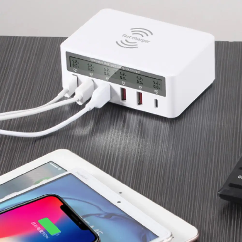 Зарядная Станция BEESCLOVER Smart с 6 портами и usb-хаб быстрая зарядка QC3.0 PD протокол 18W2.4A