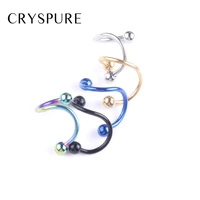 stainless steel s type nasal nail colored ear nail titanium steel lip nose piercings accessories body piercing jewelry women