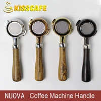 stainless steel coffee machine bottomless filter holder portafilter italian walnut handle for nuova professional accessory