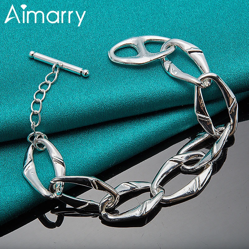 

Aimarry 925 Sterling Silver High Quality Oval TO Bracelet For Women Party Engagement Wedding Gifts Fashion Jewelry