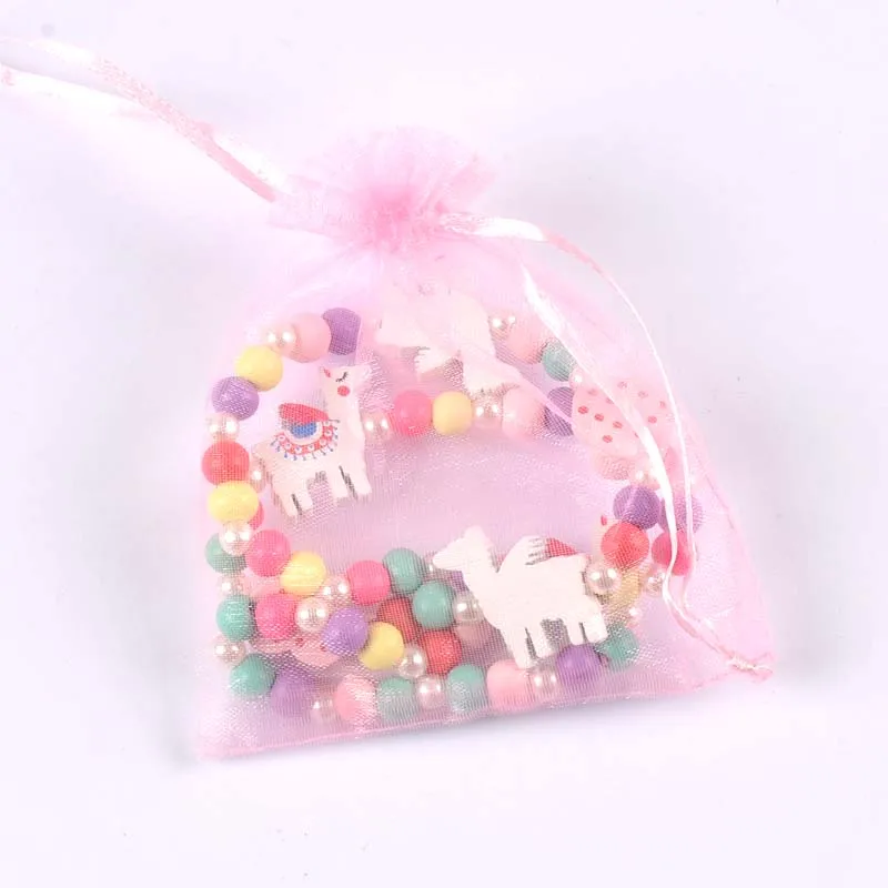 

Wooden Cartoon Flamingo/fox/owl/Mermaid Child Sweater Necklace Bracelet Girls Gifts Children Jewelry for Party Birthday Gifts