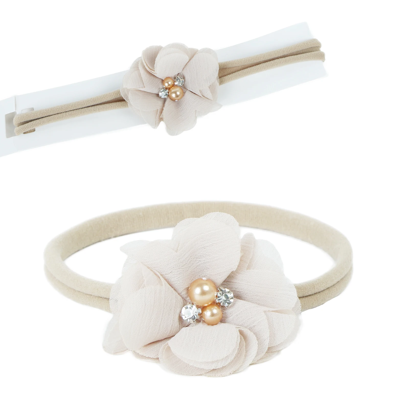 Handmade Fashion Elegance Girl Hairband Mixed Flower Baby Elastic Headwrap Pearl Jewelry Headbands Women Hair Accessories | Детская