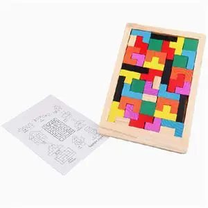 

Colorful Preschool Magination Intellectual Educational Kid Toy Gift Wooden Tangram Brain Teaser Puzzle Toys Tetris Game