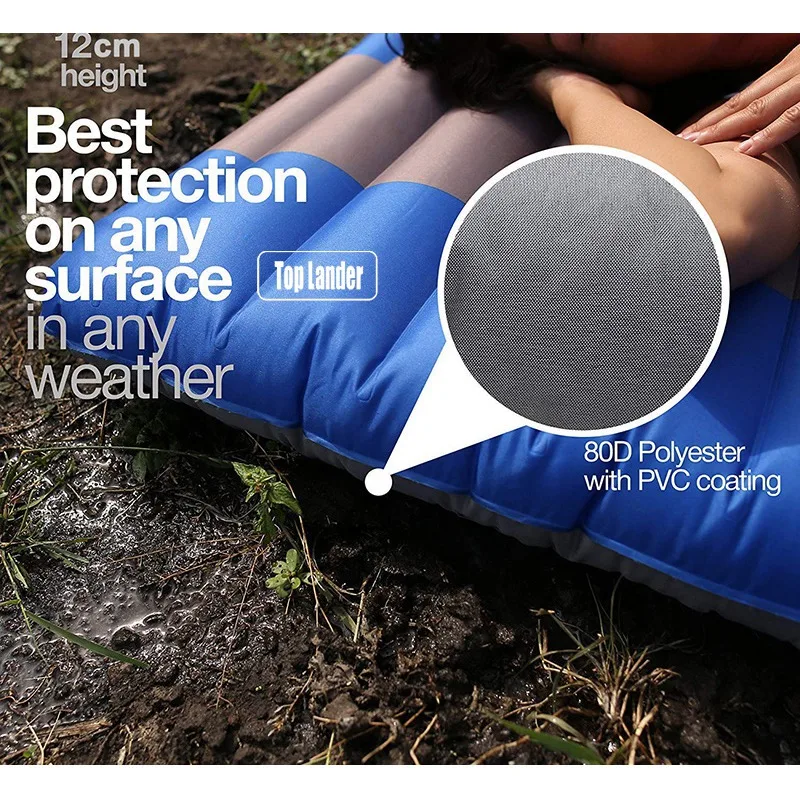 

12Cm AirMattress Tent Camping Inflatable Mattress Air Bed Waterproof Outdoor Camping Mat Ultralight Portable Sleeping Pad Green