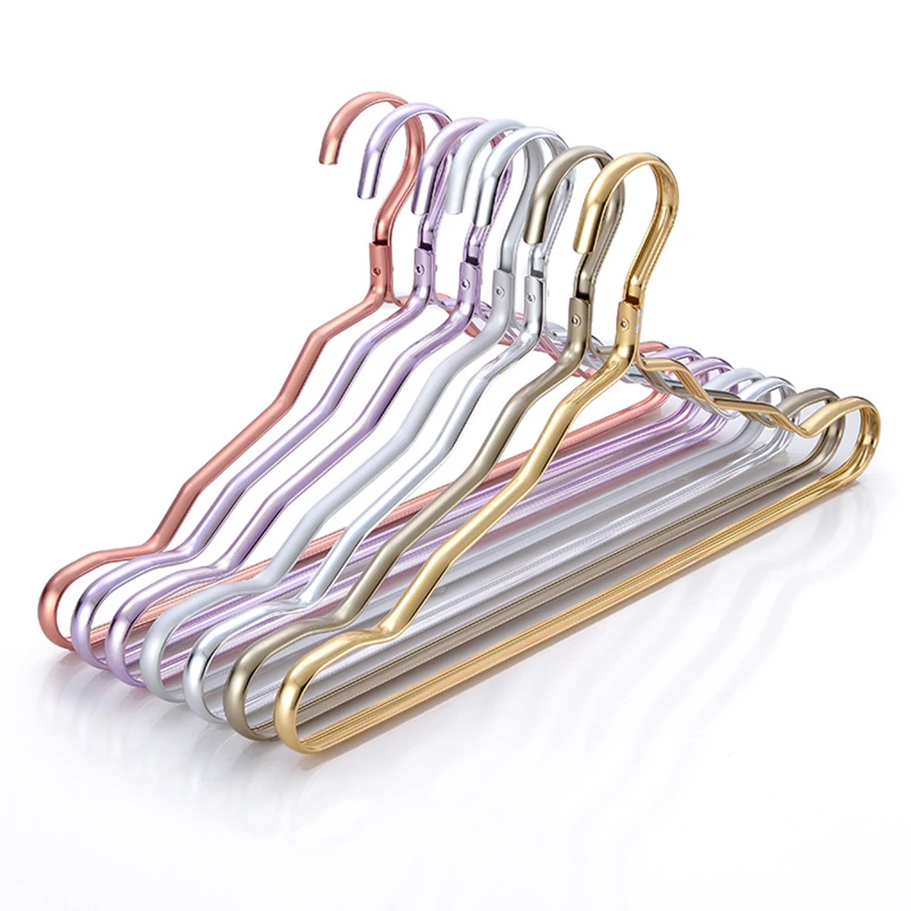 

5/10PCS Aluminum Alloy Clothes Hanger Anti-skid Hanging Wardrobe Storage Clothing Rack No Trace Support Sunscreen Drying Rack