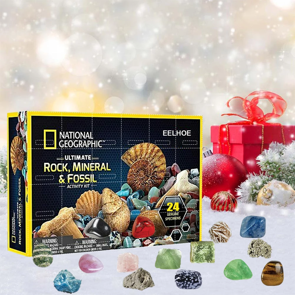 

Mega Fossil Dig Kit Christmas Advent Calendar Mineral Gift Box Funny Early Childhood Education Toys