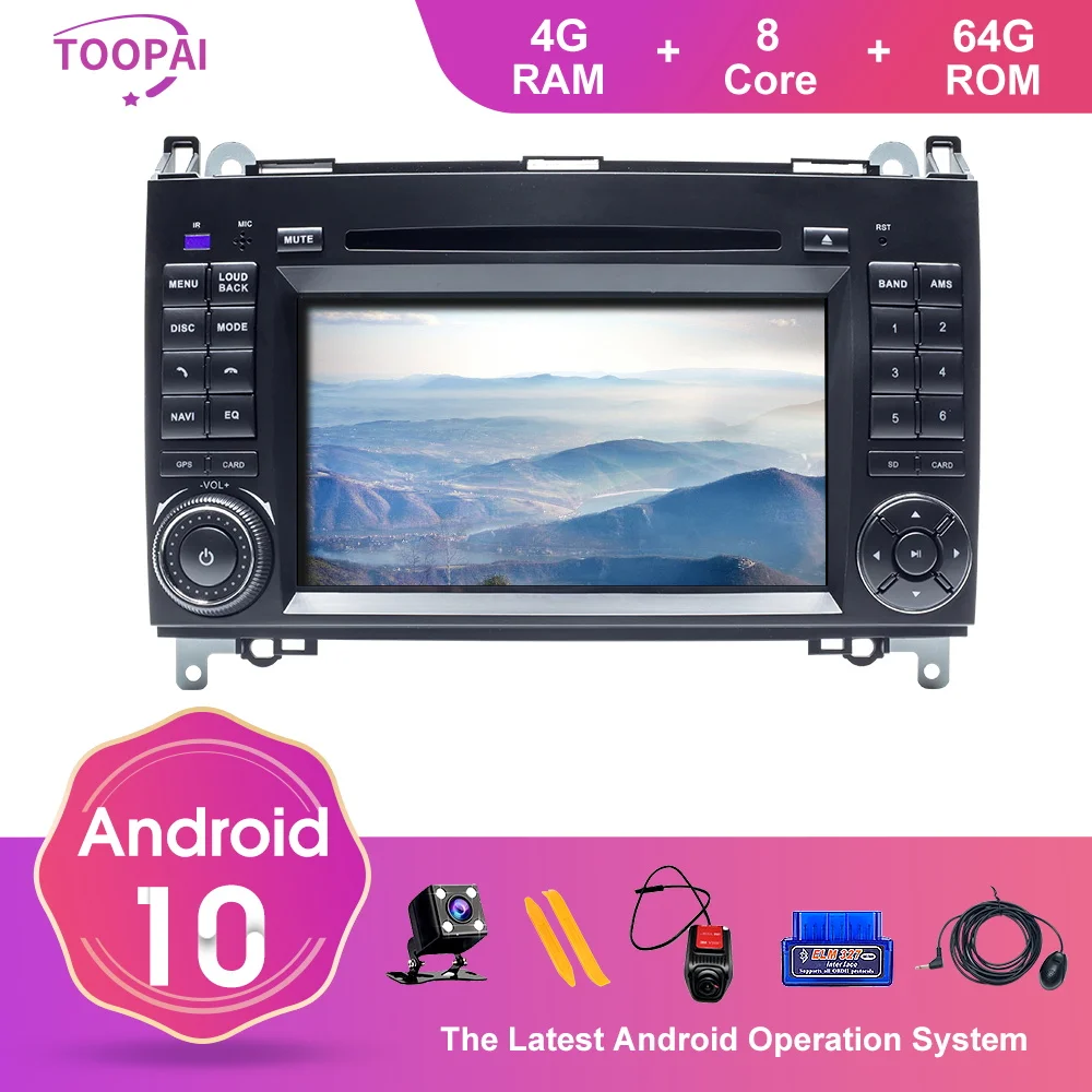Автомобильный мультимедийный плеер TOOPAI Android 10 для Mercedes Benz Sprinter Viano Vito B class B200 B180