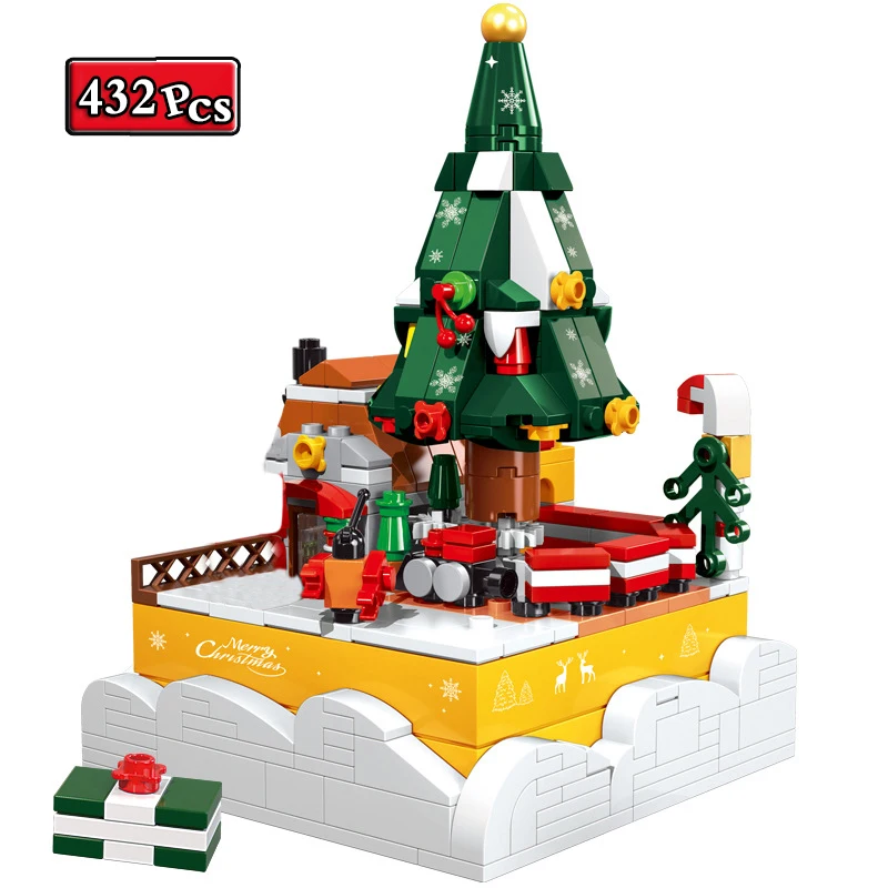 

City Creative Series Christmas Tree Music Box Home Furnishing Decorations Building Blocks Bricks Toys Christmas Gifts