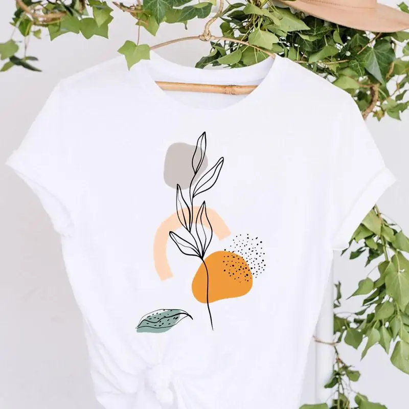 

T-shirts Simple Trend Lovely Women Fashion Short Sleeve Watercolor Print Clothes Graphic Tshirt Top Cartoon Lady Female Tee