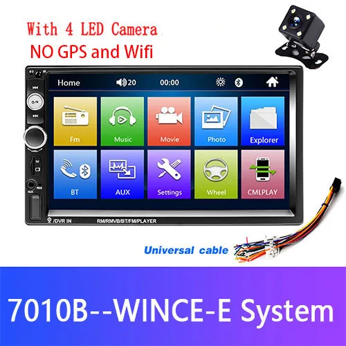 Remote and Camera Podofo 2din Автомагнитола Android gps Navi WiFi " автомобильный мультимедийный плеер стерео для VW TOYOTA GOLF Nissan hyundai CR-V Авторадио - Цвет: Remote and Camera