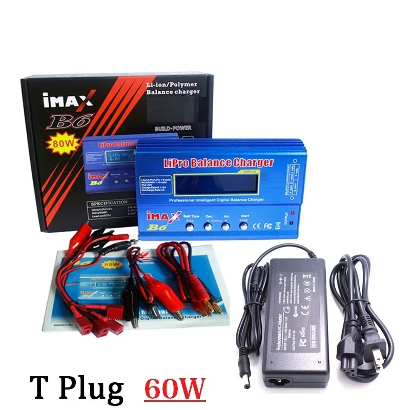 

IMAX B6 80W Battery Charger Lipo NiMh Li-ion Ni-Cd Digital RC IMAX B6 Lipro Balance Charger Discharger + AC POWER 12V 5A Adapter