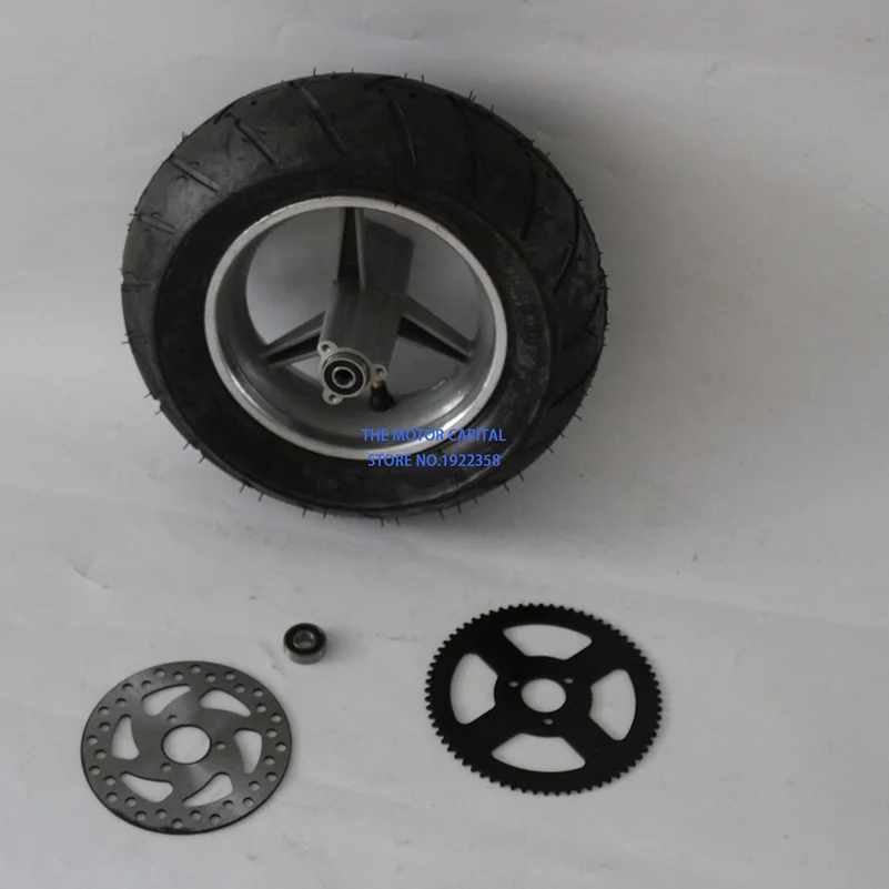 Задние колеса с Тормозным Диском Задняя звездочка для 47cc/49cc 2 stoke Mini pocket bike 6 5 90/65