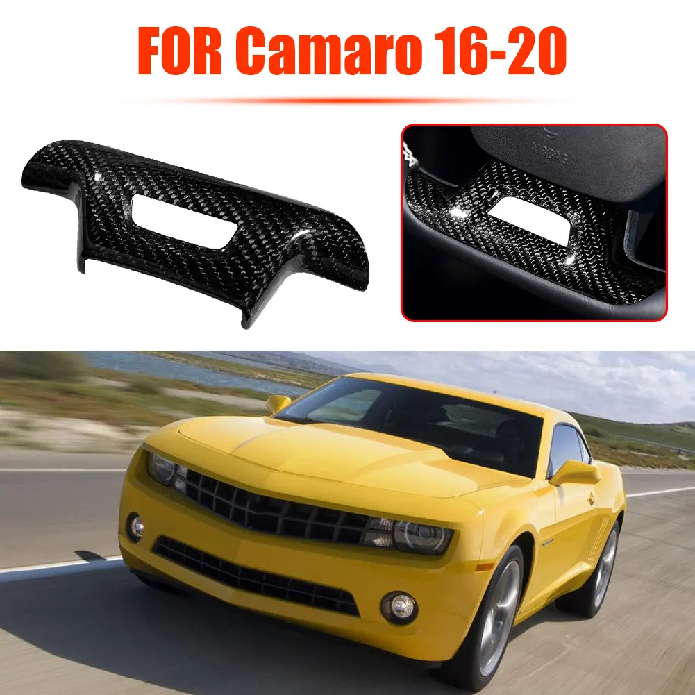 

Carbon Fiber Steering Wheel Trim Cover Insert Sticker Decoration Accessories with Hole for Chevrolet Camaro 2016-2020