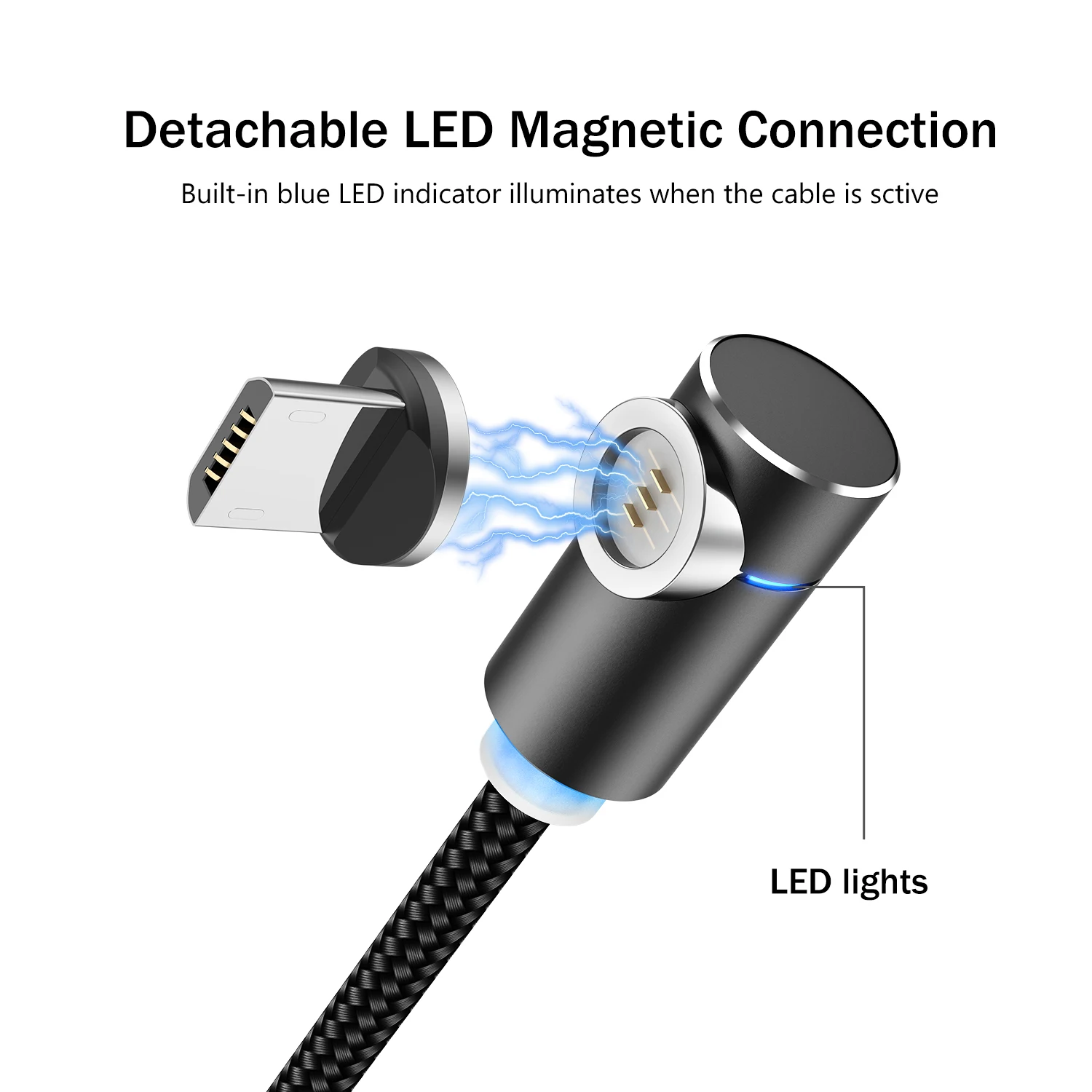 Магнитный кабель USLION 3A Micro USB Type C адаптер для быстрой зарядки магнитное зарядное