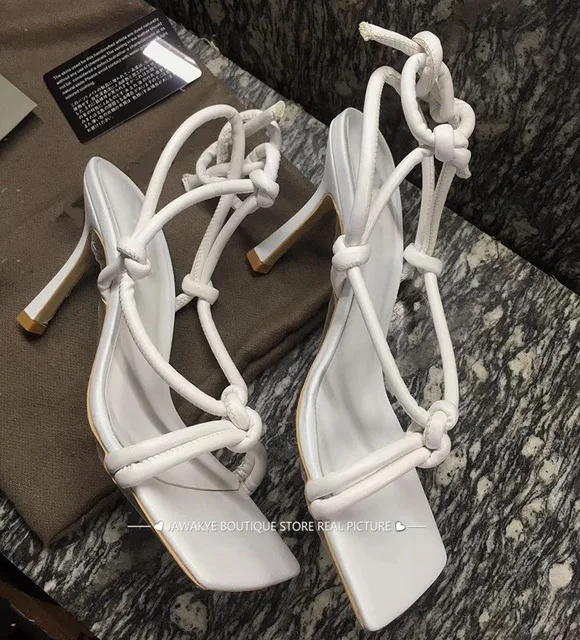 Сандалии-гладиаторы женские с перекрестными ремешками босоножки на высоком