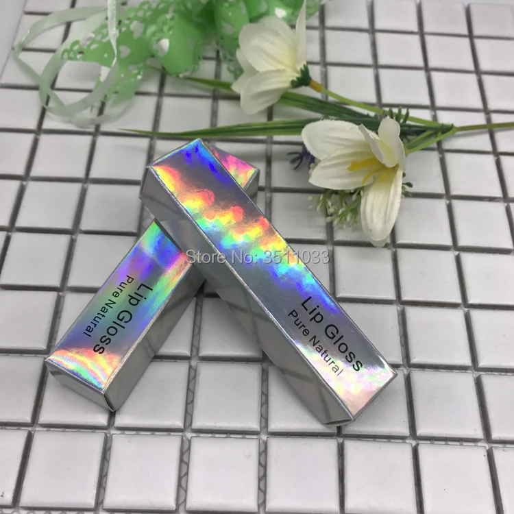 50/100 шт Золотая пустая бумажная коробка для блеска губ люверс черный серебряный