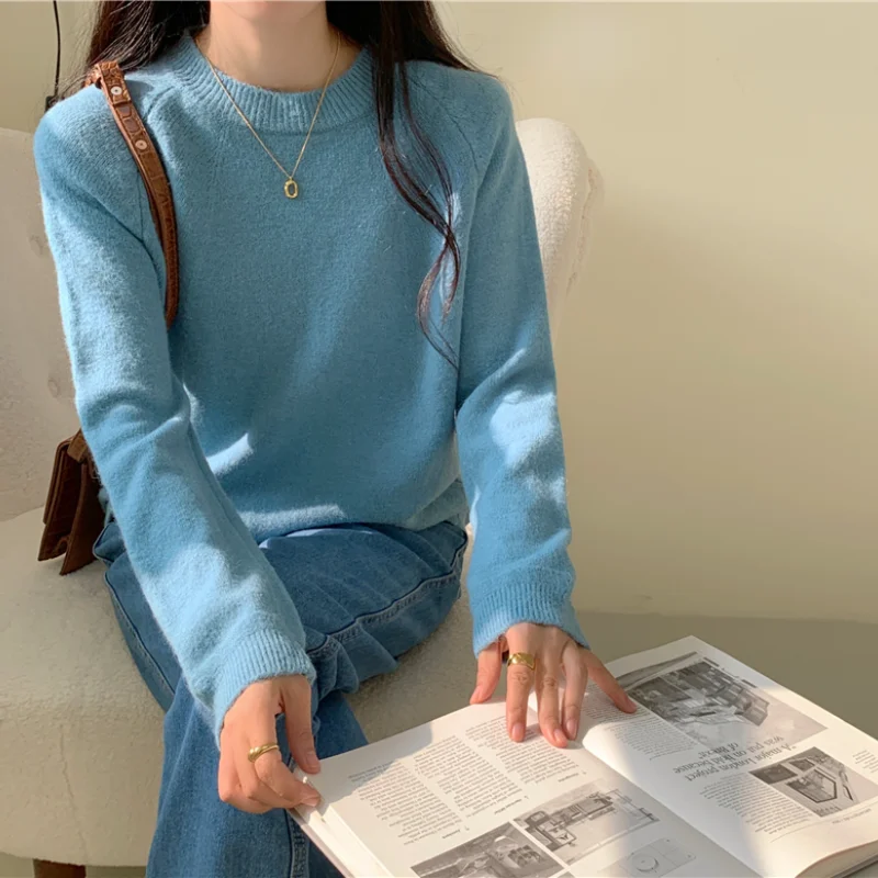 

Zohoha Autumn Winter O-neck Women Sweaters Jumpers Casual Long Sleeve Warm Loose Female Knitted Pullovers Tops 2021