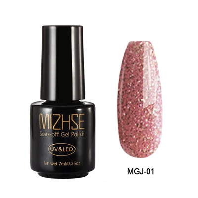 SetD07 MGJ001 MIZHSE 7 мл Сияющий УФ-Гель-лак Алмазный Блеск Блестки Платиновый Гель-лак для ногтей Полупостоянный дизайн ногтей УФ и светодиодный Гель-лак - Цвет: SetD07 MGJ001