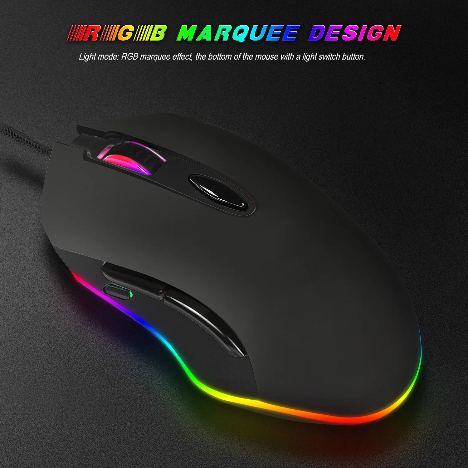 Мышь Компьютерная HXSJ S500 с RGB подсветкой 4800DPI|Мыши| |