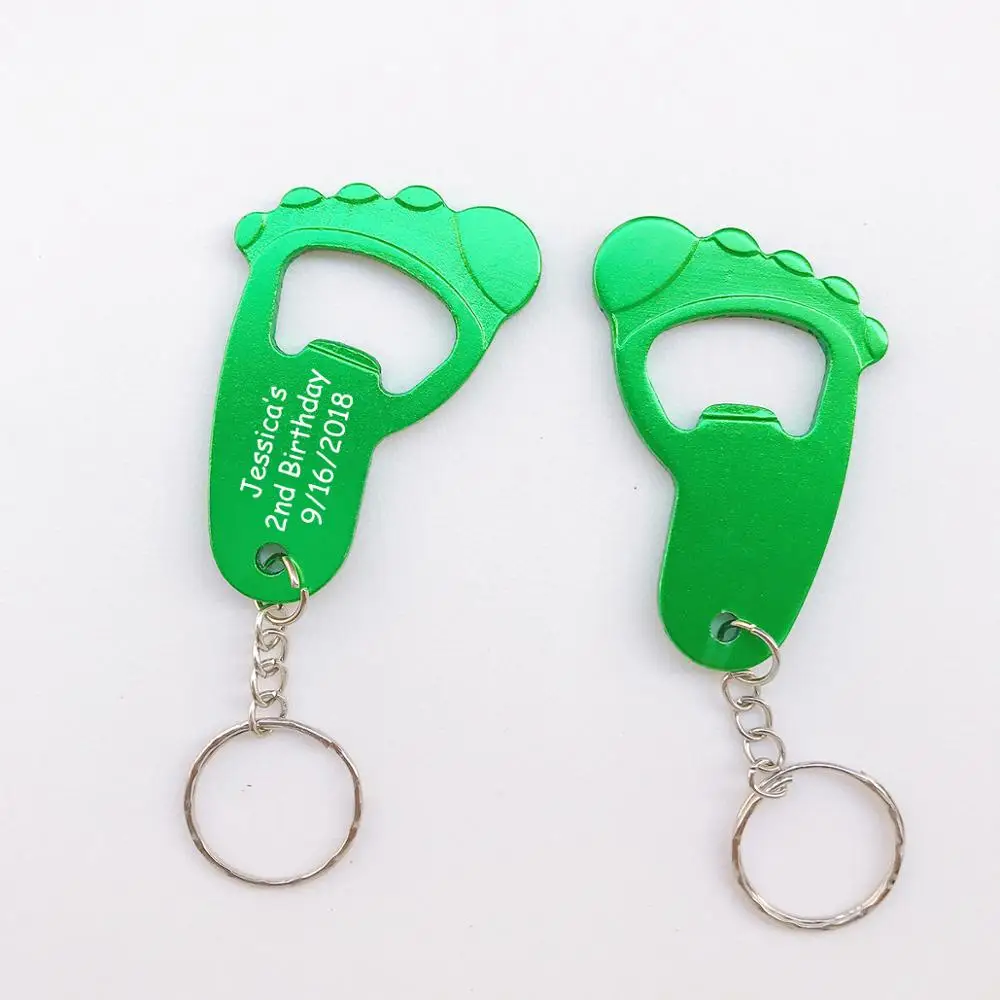 Персонализированные Baby Shower Favor для мальчиков и девочек брелок ключей открывалка