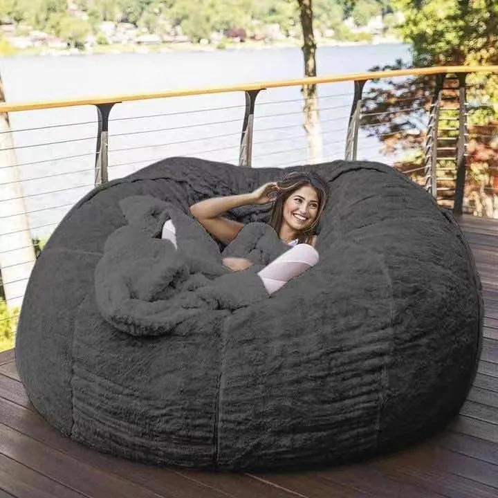 Dropshipping Giant 7FT Memory Foam Furniture Bean Bag Big Sofa with Soft Fur Cover Sack Chair | Мебель