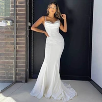 aushiya white elegant spaghetti strap summer dress for women sleeveless backless dresses sexy party evening vestidos female 2021