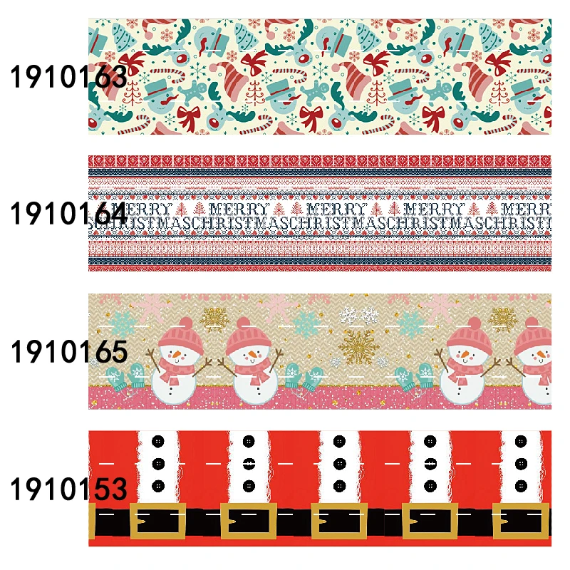 

Prined grosgrain ribbon Merry Christmas character ribbon 50yards