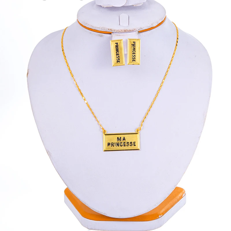 Ожерелье с именем ювелирные наборы для женщин и девочек квадратные изделия