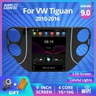 Автомагнитола 2DIN на Android 9,0 для Volkswagen Tiguan 1, сенсорный экран в стиле Tesla 2010-2015, автомобильный мультимедийный видеоплеер, навигация, GPS, DVD