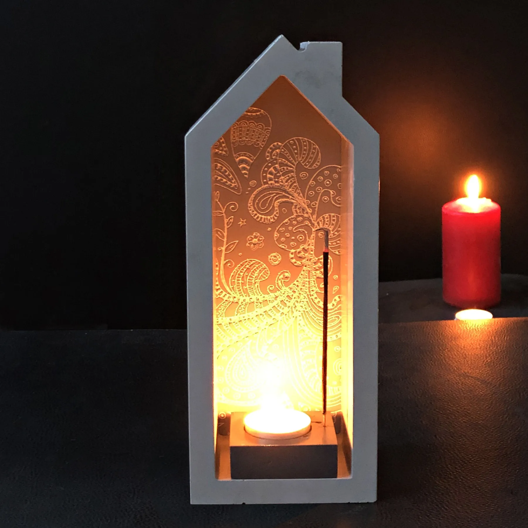 

Incense Burners Decorative Candle Holder Outdoor Gray Design Custom PRODUCTION HEDYEL
