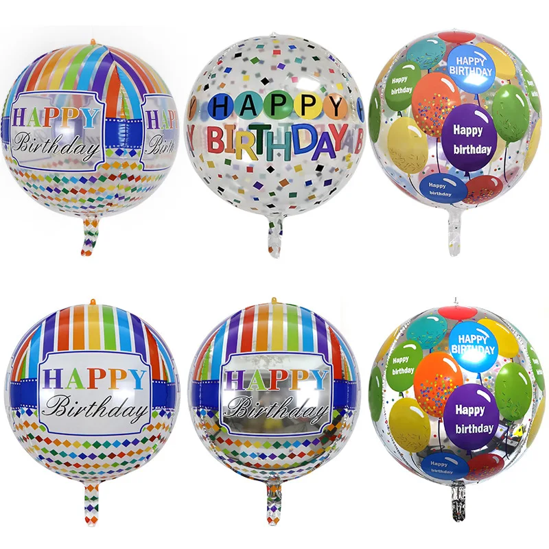 

22-Inch New Perfect Circle Aluminum Film Transparent 4D Balloon Birthday Theme Party Decoration Layout Balloon 1pc