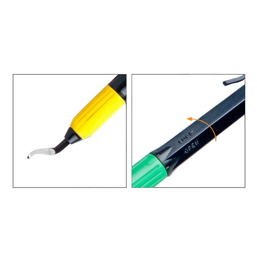 EO2100 NOGA Trimming Device Portable Deburring scraper Small Hole Straight Edge knife Plastic handle value suit | Инструменты