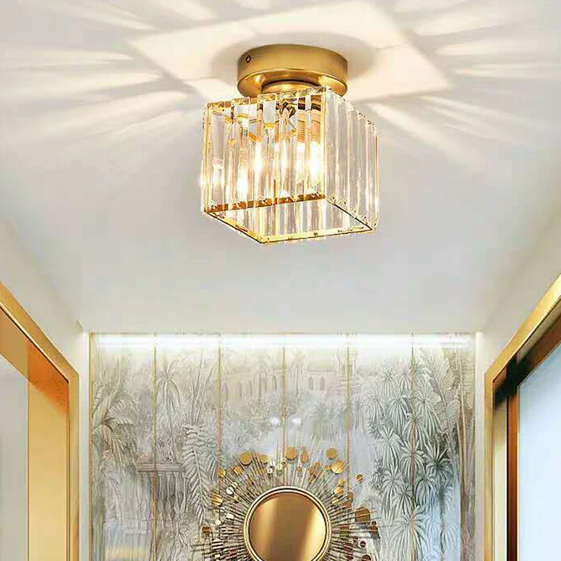 

Потолочный светильник, светодиодный с кристаллами, для ресторана, прохода, гостиной, коридора, балкона
