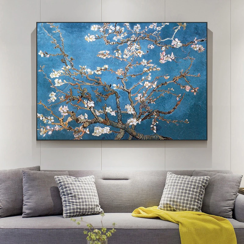 

Van Gogh Almond Blossom Flower Poster Famous Impressionist Oil Painting On Canvas Wall Art Modular Picture Living Room Decor