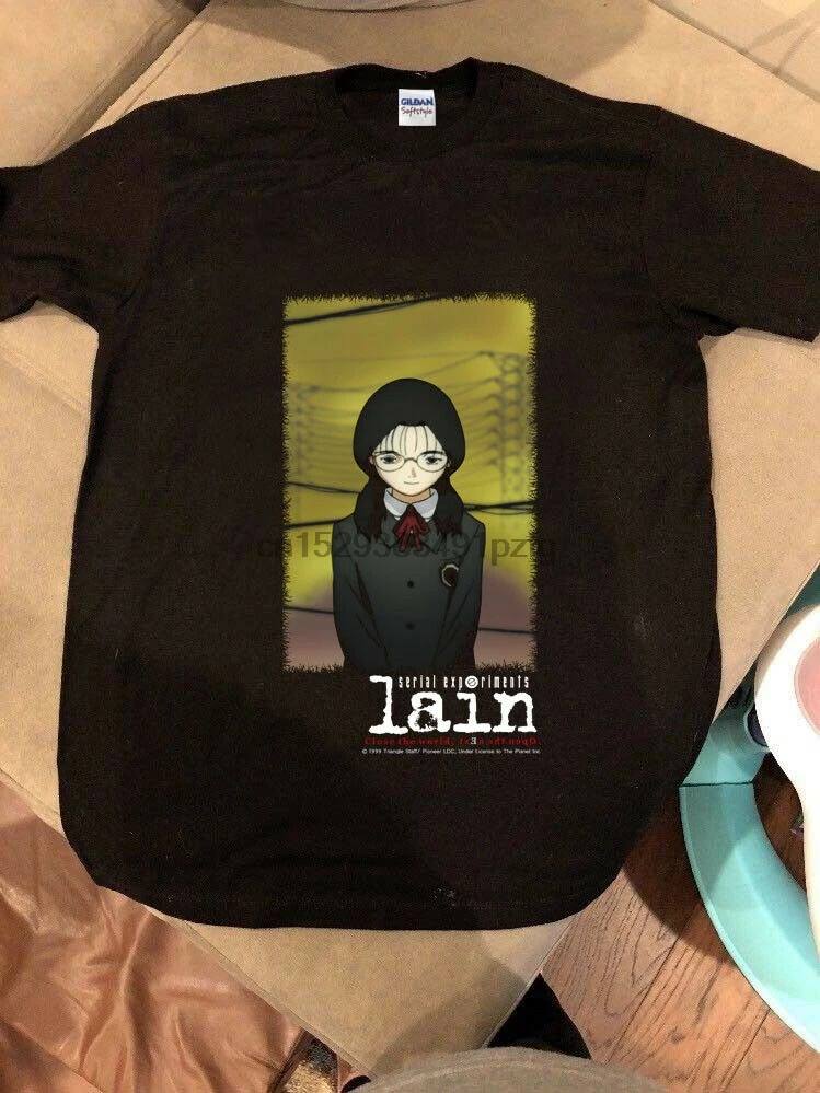 Серийные эксперименты Lain футболка винтажный редкий аниме тройник Reprint Evangelion |