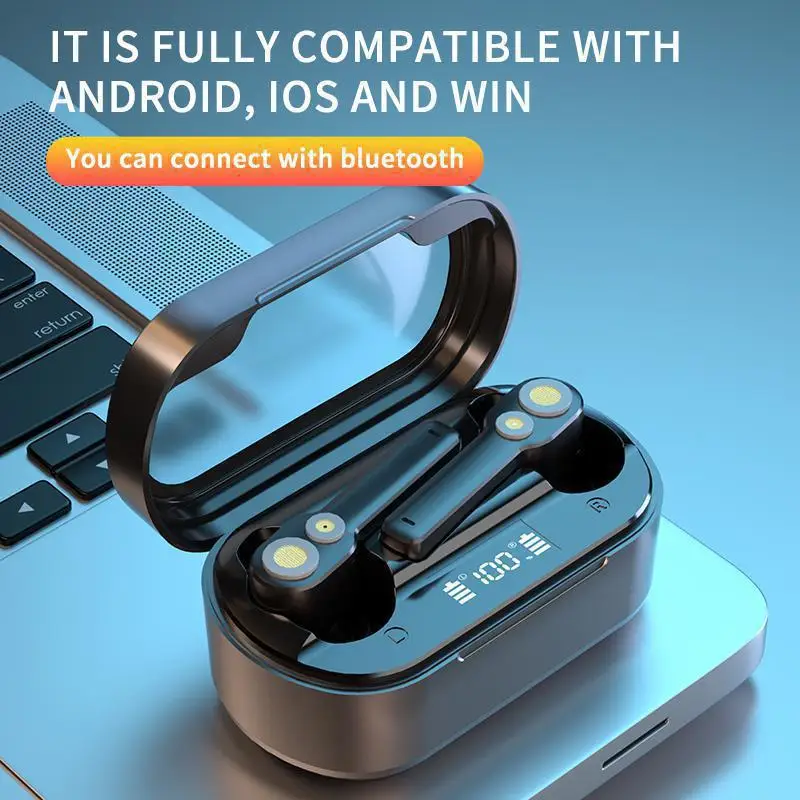 

Bluetooth 5.0 Headset Earphone Waterproof Noise-reduction Sport Headphone Half Ear Wearing Quick Connection Earphones
