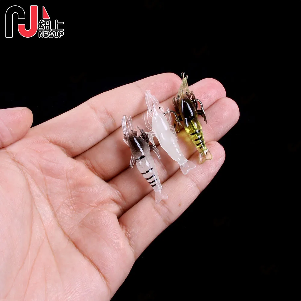 

5pcs Soft Silicone Shrimp Fishing Lures 4cm Small Light Freshwater Fishing Shrimp Bait