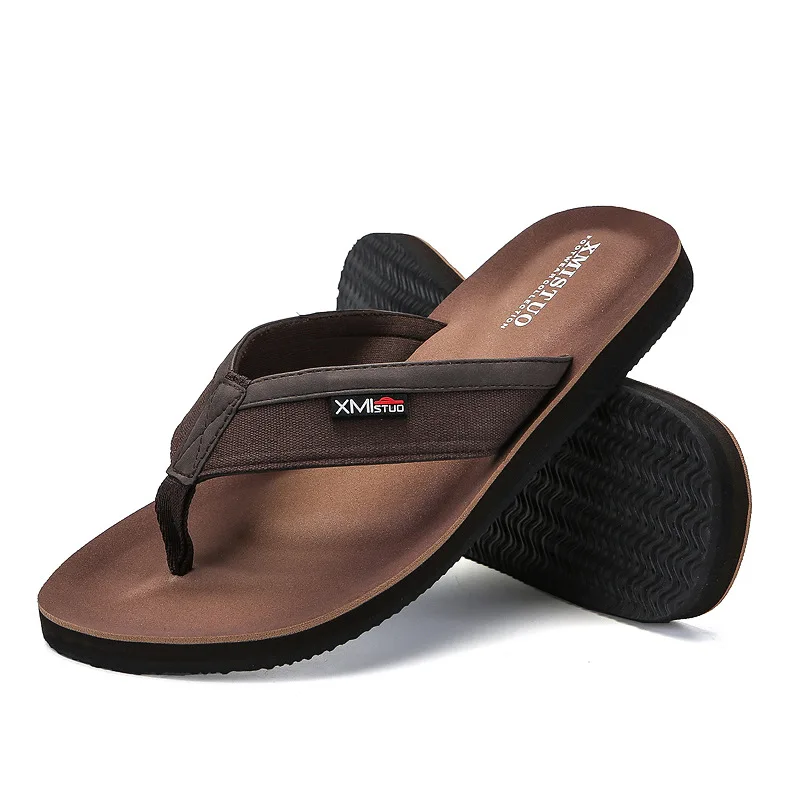

High quality Brand Non-slip Flip Flops Men Summer Beach Slippers Men Fashion Business Breathable Casual Men Slippers Black