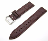 rolamy 12 14 16 18 20 22 24mm genuine leather dark brown classic alligator grain watch band strap belt for seiko rolex omega