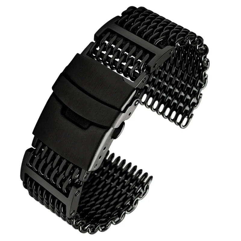 High quality mesh stainless steel watchband 20mm 22mm 316L stainless steel bracelet for IWC Omega wrist band metal milan band