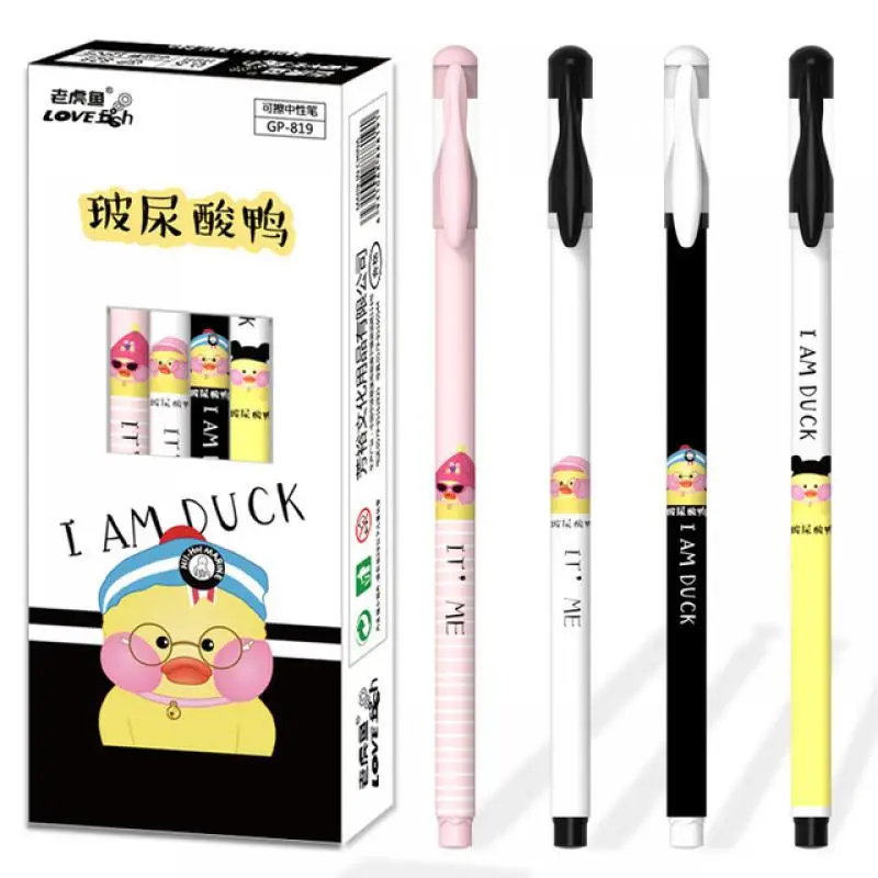 LOLO Kawaii Pink Leopard Goose Erasable Gel Pen School Office Supplies Stationery Gift Blue Black Ink Random |