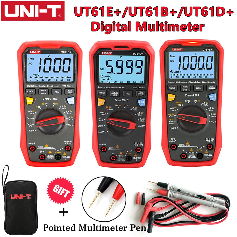 UNI T UT61E плюс UT61B + UT61D цифровой мультиметр 1000V истинных среднеквадратичных значений