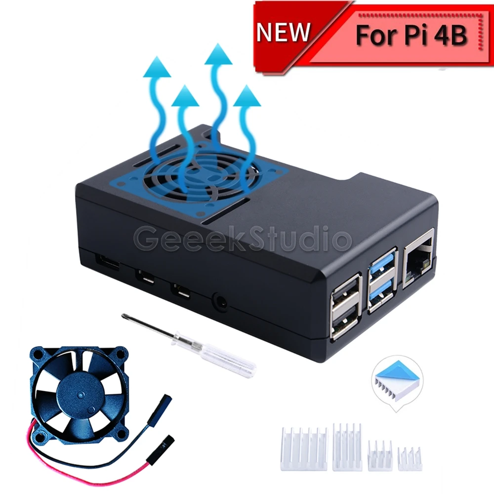 Черный/прозрачный чехол из АБС пластика Крышка корпуса для Raspberry Pi 4 с охлаждающим