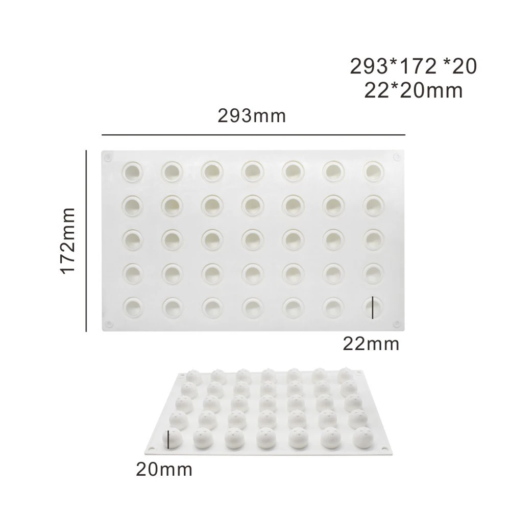 

Ball Shape Silicone Soap Molds Chocolate Moulds Food Grade Dessert Cake Jelly Dome Mousse Pudding Mould DIY Baking Tools 35-Cell