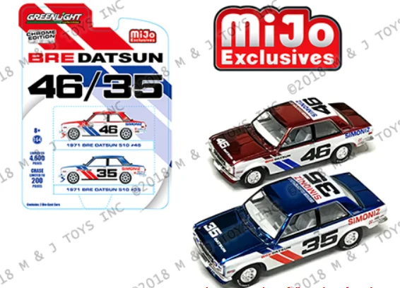 

Greenlight cars 1/64 BRE 1971 BRE Datsun 510 #46 rare MIJO Both engines set Collector Edition Metal Diecast Model Cars