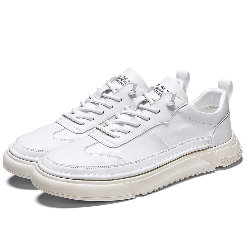 

Мужские Брендовые повседневные туфли из натуральной кожи, мягкие туфли-оксфорды на плоской подошве, уличные белые походные кроссовки высше...