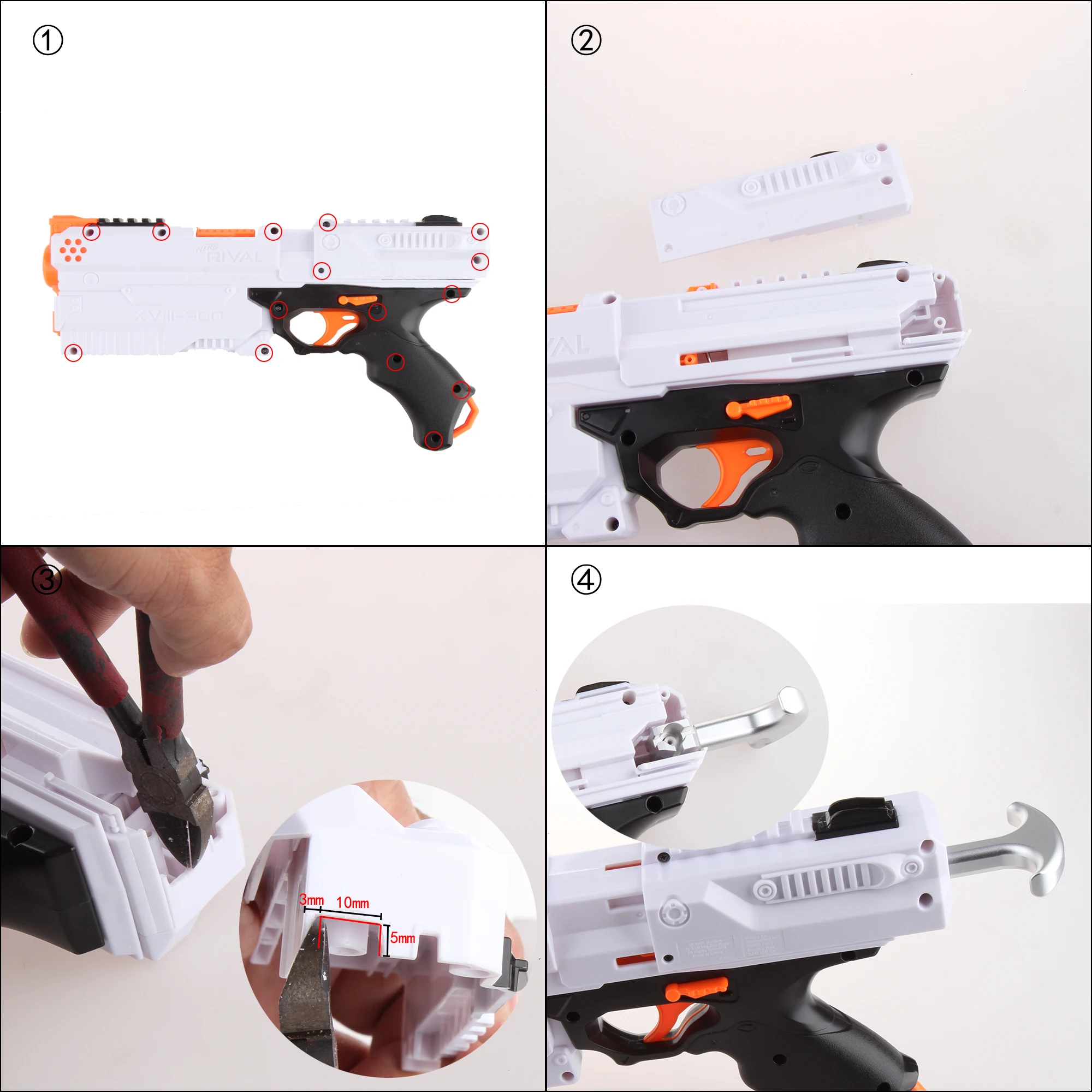 Рабочих мод Задняя ручка для захвата Nerf Rival Phantom корпус Kronos XVIII 500|Игрушечное