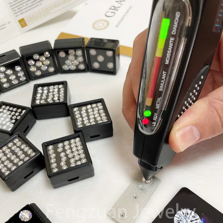 Круглые Искусственные муассаниты белого цвета для кольца ожерелья 10 дюймов